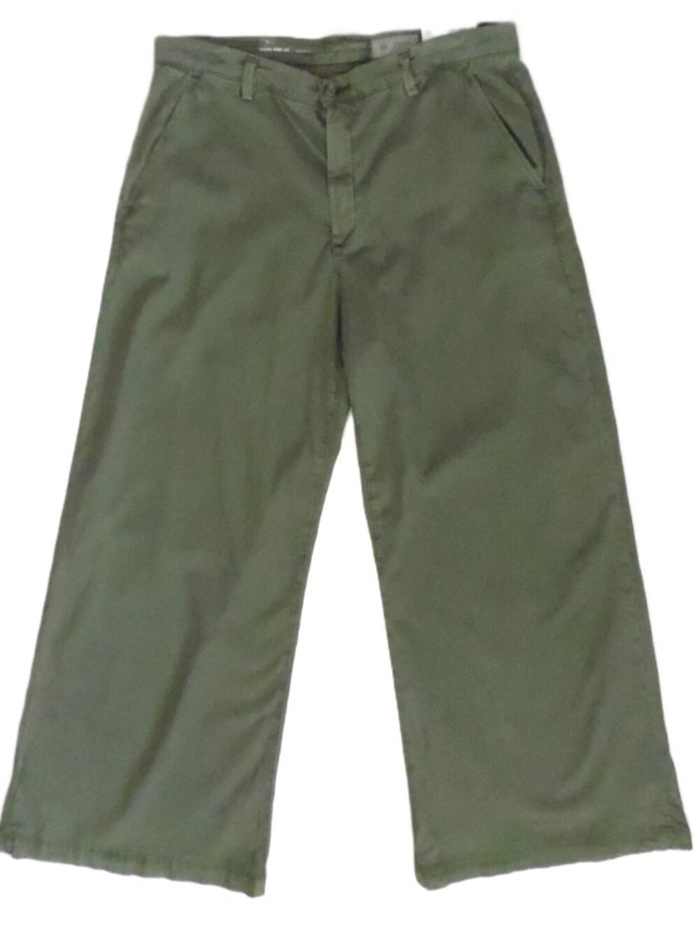 New AG CADEN WIDE LEG Tailored Fit Pants High Rise Chino Trouser Sulfur Green 32 - Picture 7 of 11